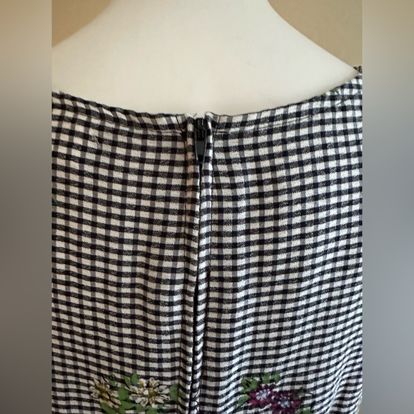 Giorgio Fiorlini Girls Black & White Checker Floral Design Summer Dress SZ 13/14 - Picture 6 of 12